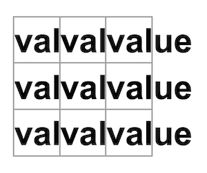 لوحة مملوءة بـvalue